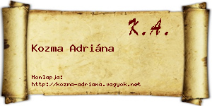 Kozma Adriána névjegykártya